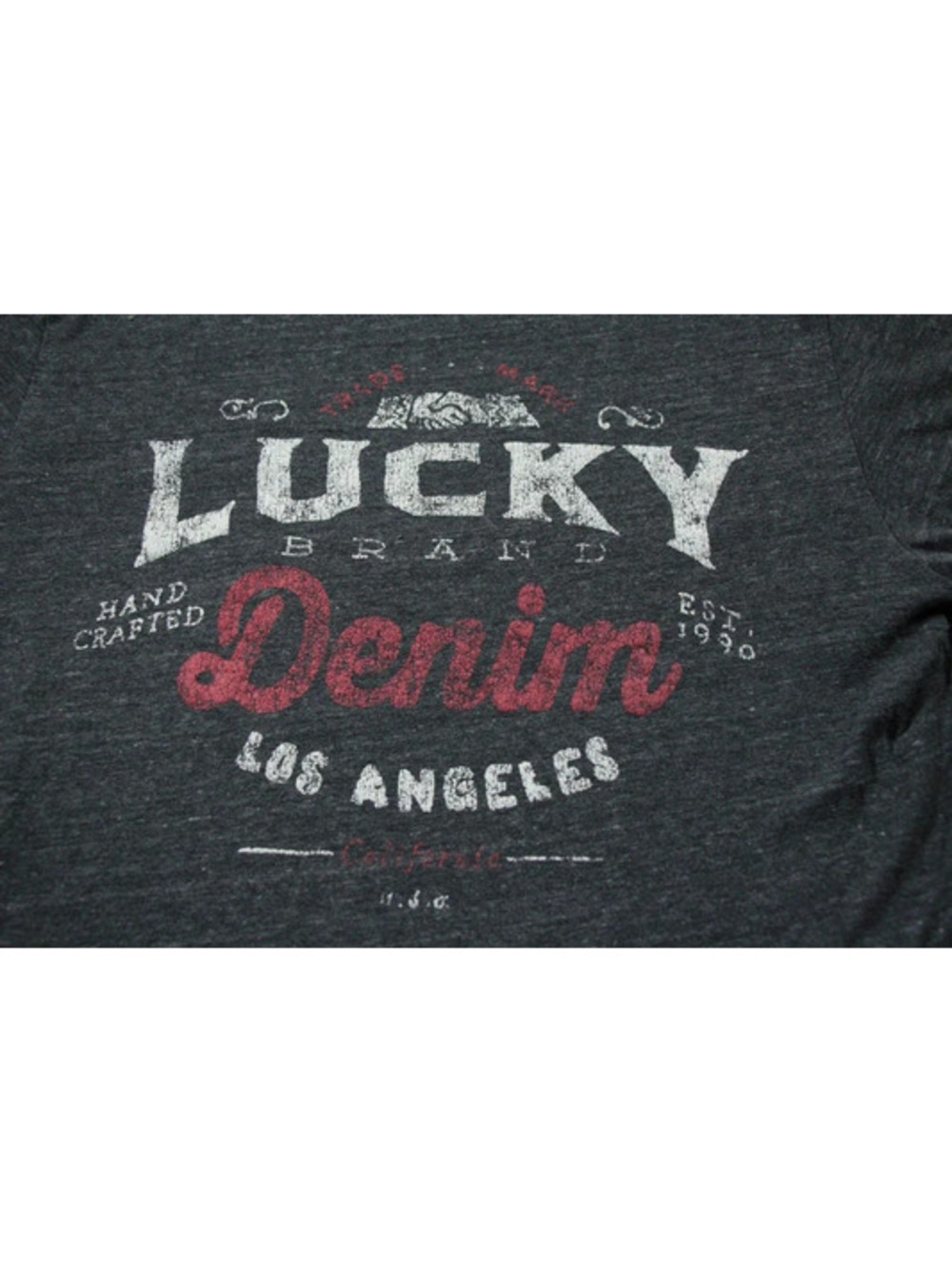 Lucky Brand Denim T-Shirt Los Angeles California M Gray
